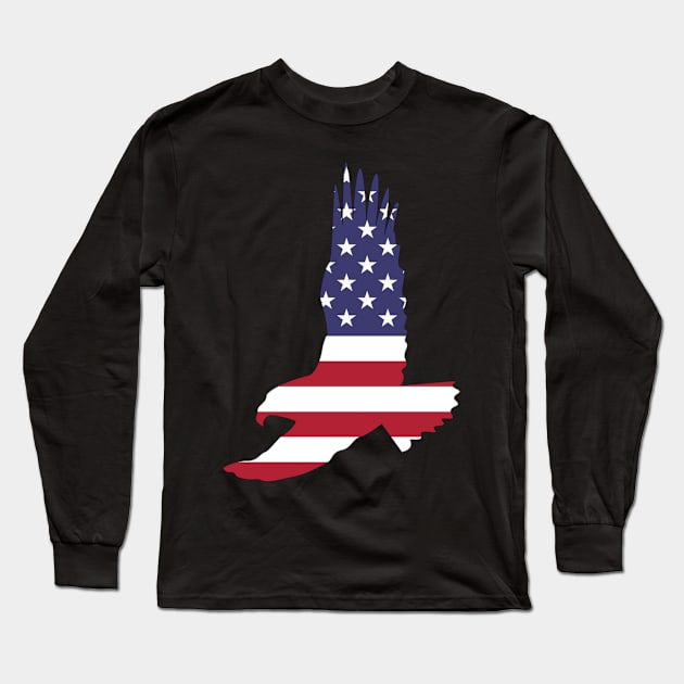 Us Eagle Sticker Long Sleeve T-Shirt by NOKKU